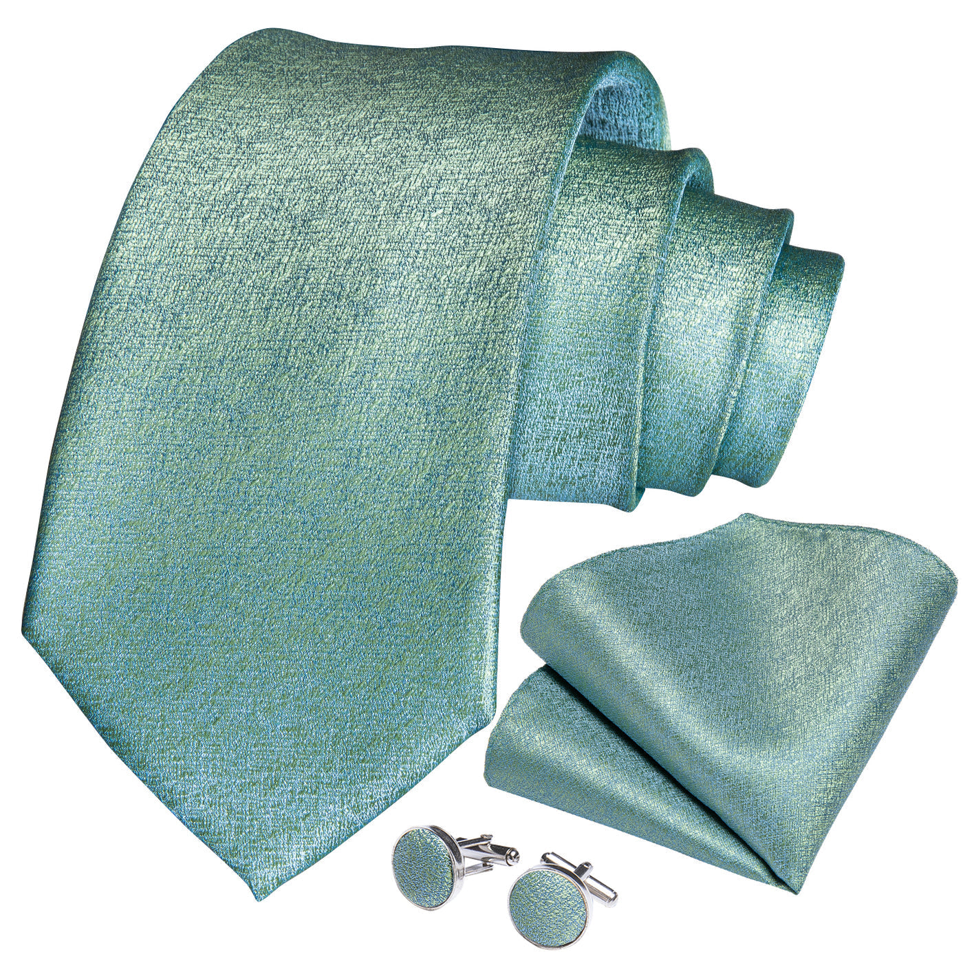 Light Green Silk Tie Set - GentCrest - View 2