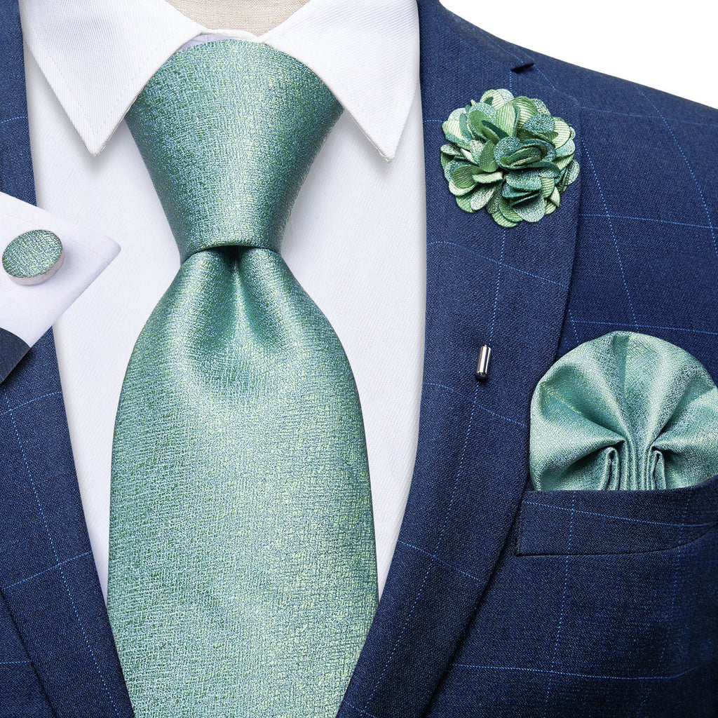 GentCrest Blue Solid Tie with Lapel Pin - Image 1