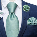 GentCrest Blue Solid Tie with Lapel Pin - Image 1