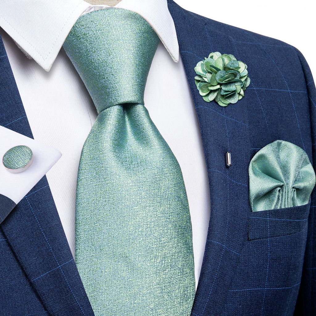 GentCrest Blue Solid Tie with Lapel Pin - Image 2