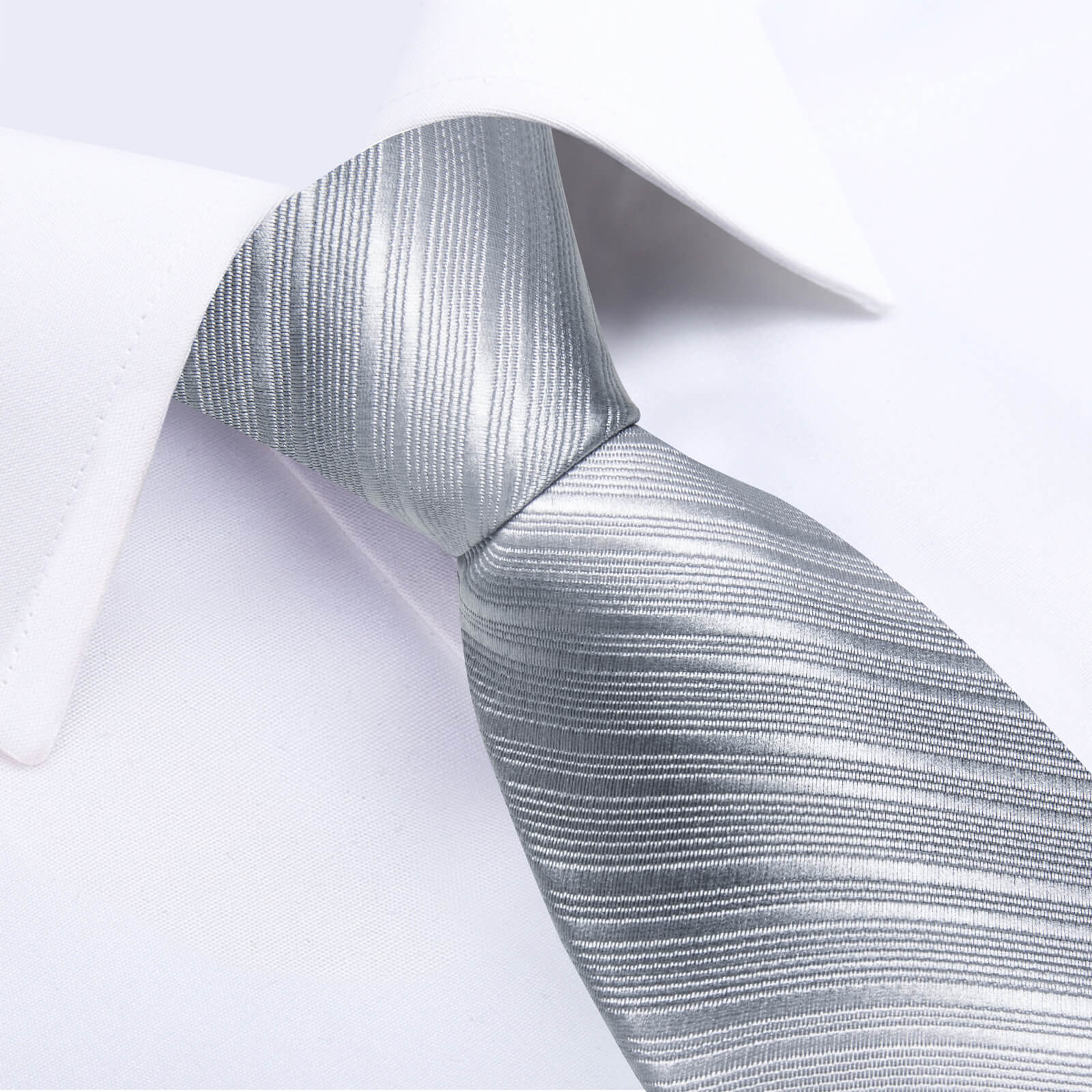 GentCrest Grey Striped Tie Hanky Cufflinks Set - Image 2