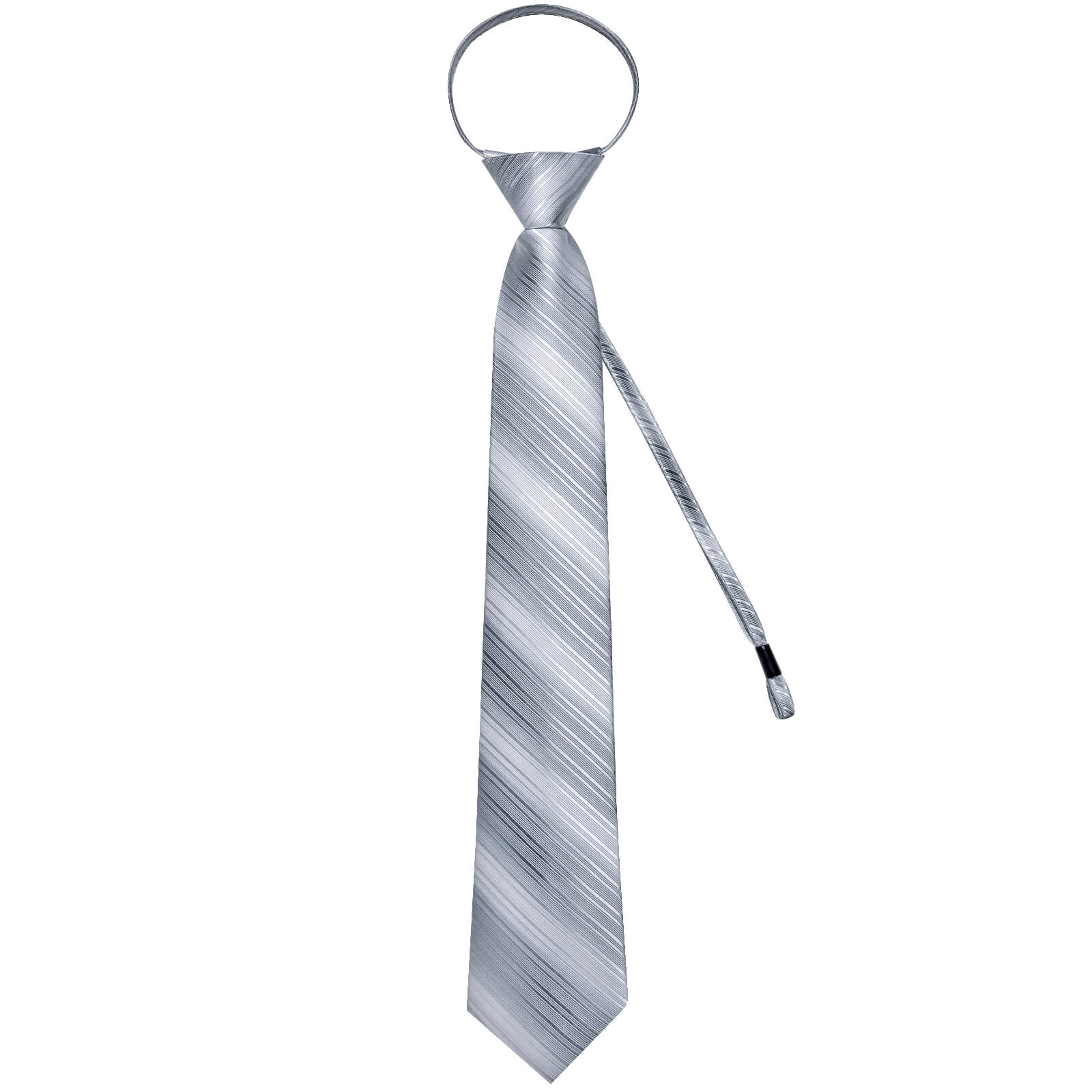GentCrest Grey Striped Tie Hanky Cufflinks Set - Image 4