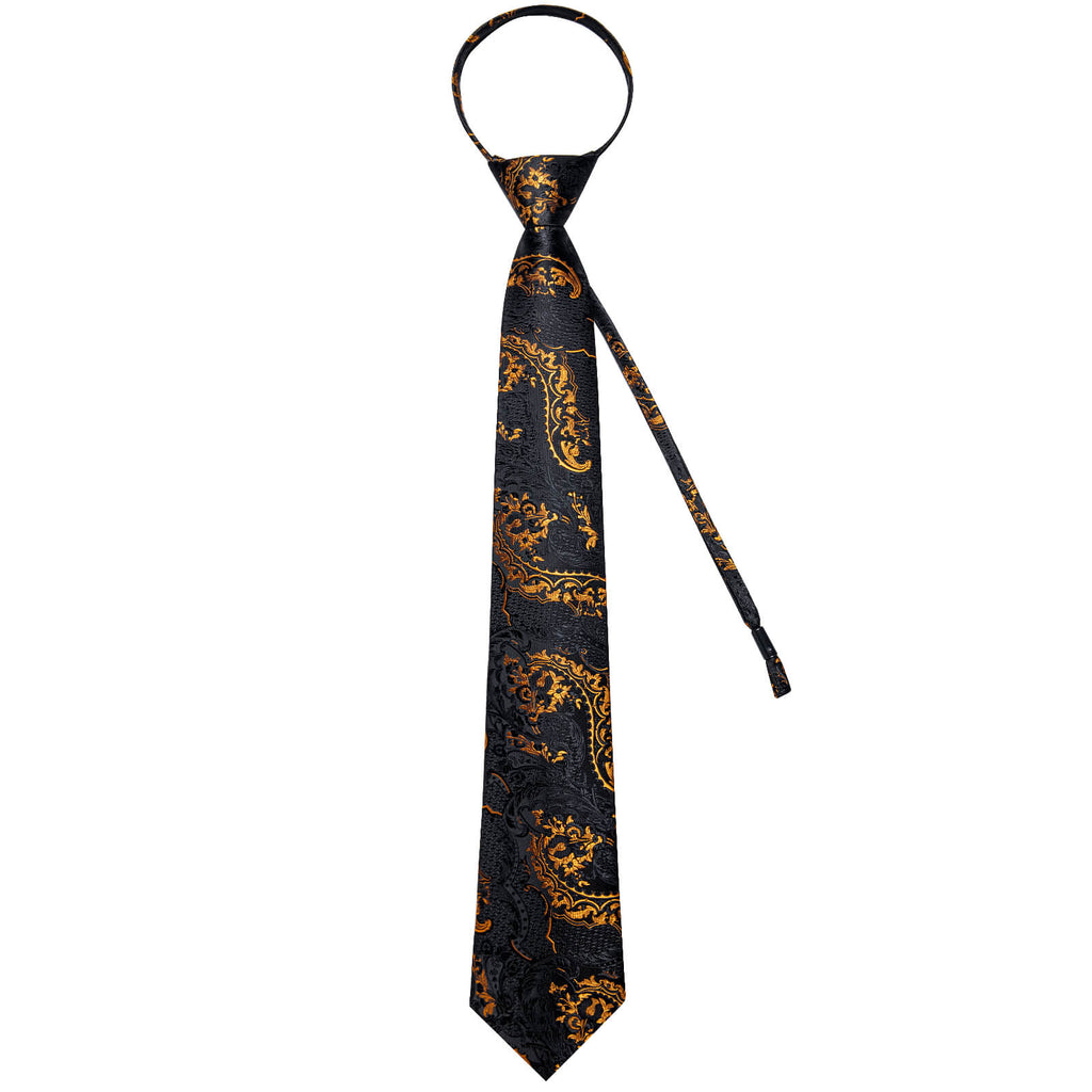 GentCrest Black Floral Tie Hanky Cufflinks Set - Image 4