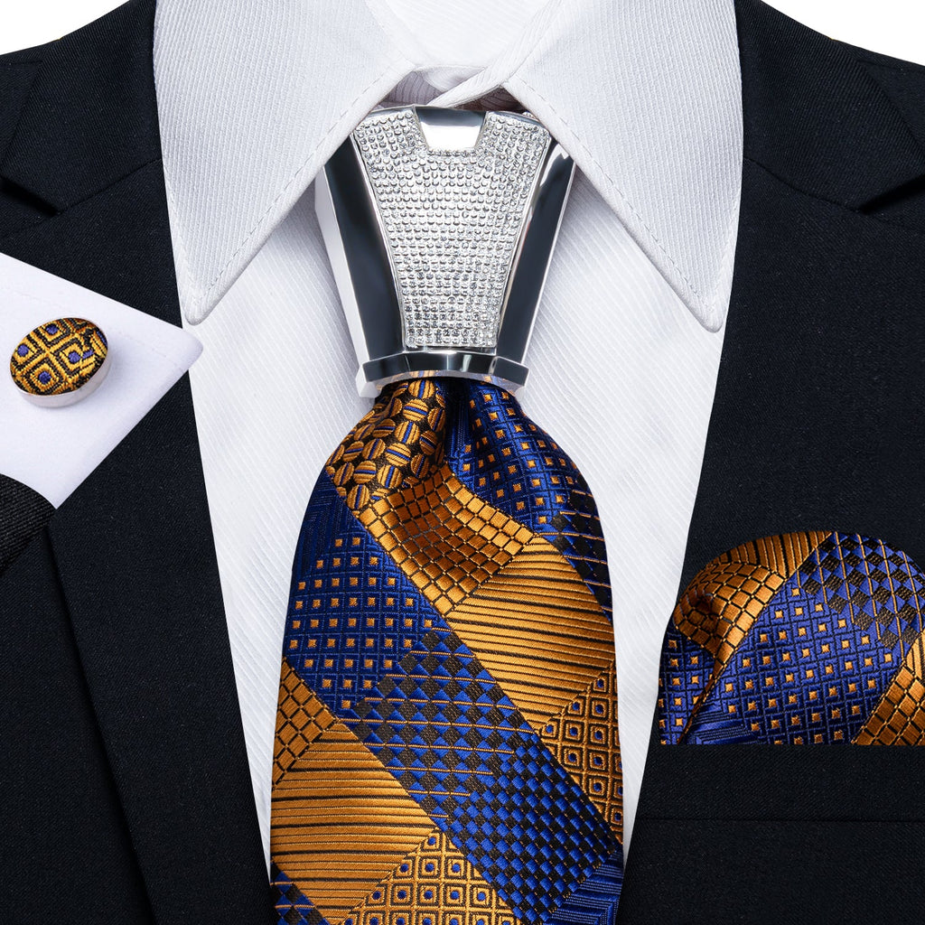 GentCrest Blue Striped Tie with Rings - Image 2
