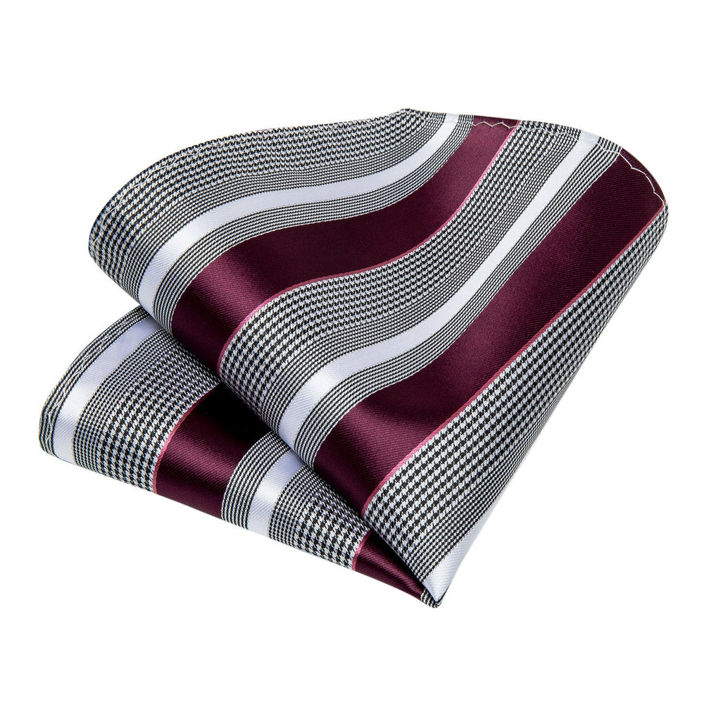 GentCrest Grey Striped Tie Hanky Cufflinks Set - Image 6