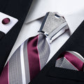 GentCrest Grey Striped Tie with Rings - Image 1