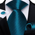 GentCrest Blue Striped Tie Hanky Cufflinks Set - Image 1