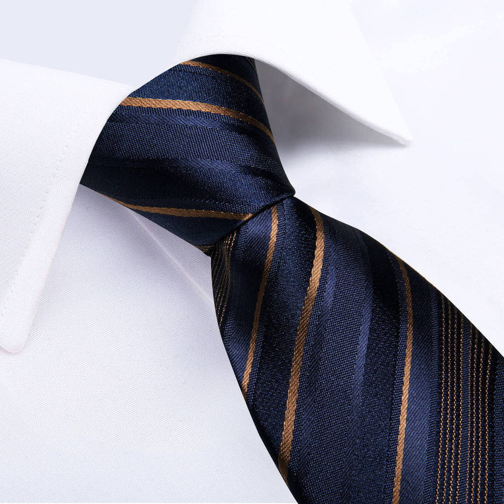 GentCrest Blue Striped Tie Hanky Cufflinks Set - Image 2