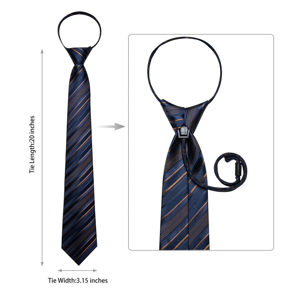 GentCrest Blue Striped Tie Hanky Cufflinks Set - Image 5