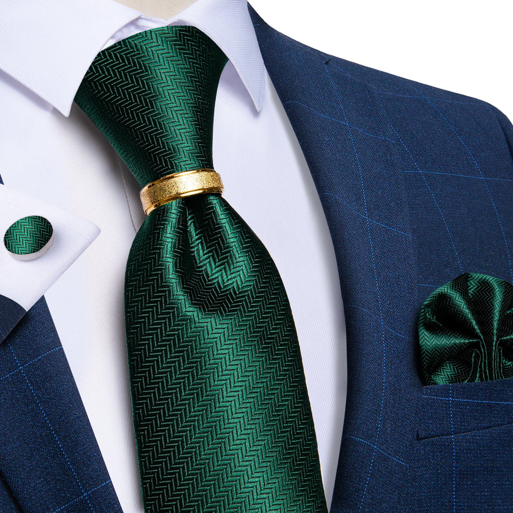 GentCrest Green Novelty Tie with Rings - Image 1