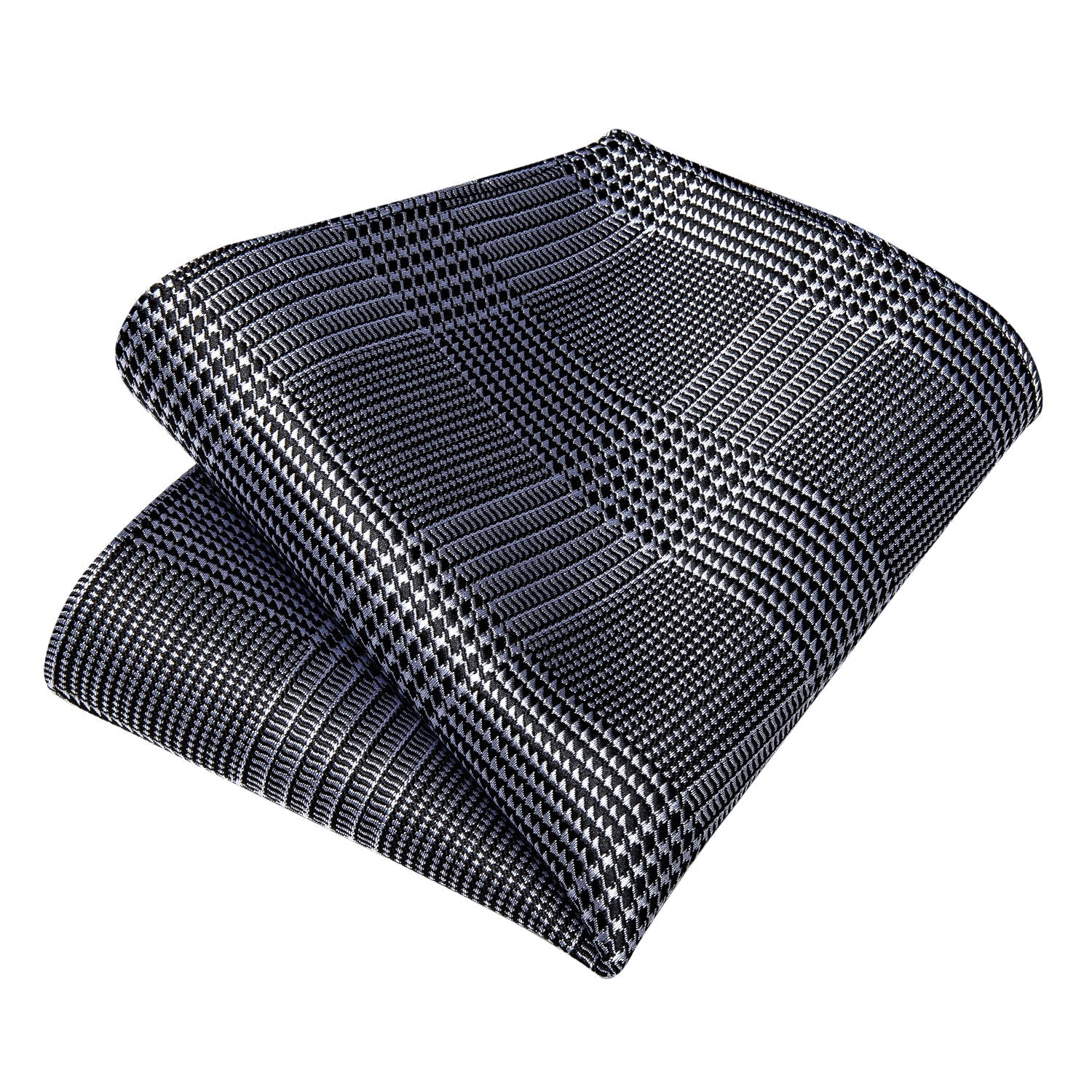 GentCrest Black Plaid Tie Hanky Cufflinks Set - Image 4
