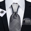 GentCrest Black Plaid Tie with Rings - Image 2
