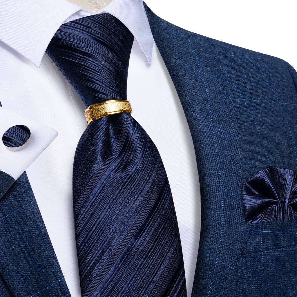 GentCrest Blue Striped Tie with Rings - Image 1