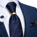 GentCrest Blue Striped Tie with Rings - Image 1