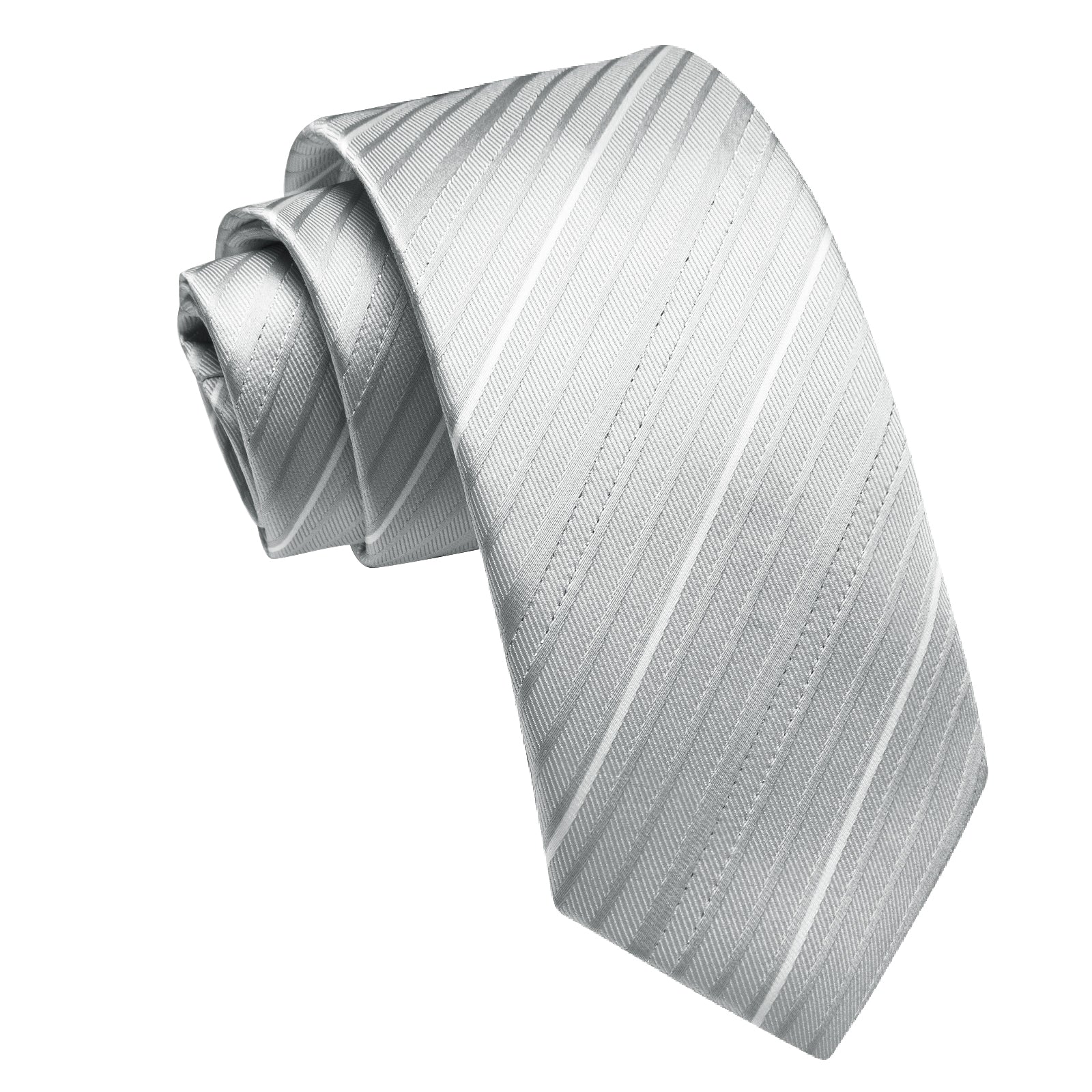 GentCrest Silver Striped Tie Hanky Cufflinks Set - Image 4
