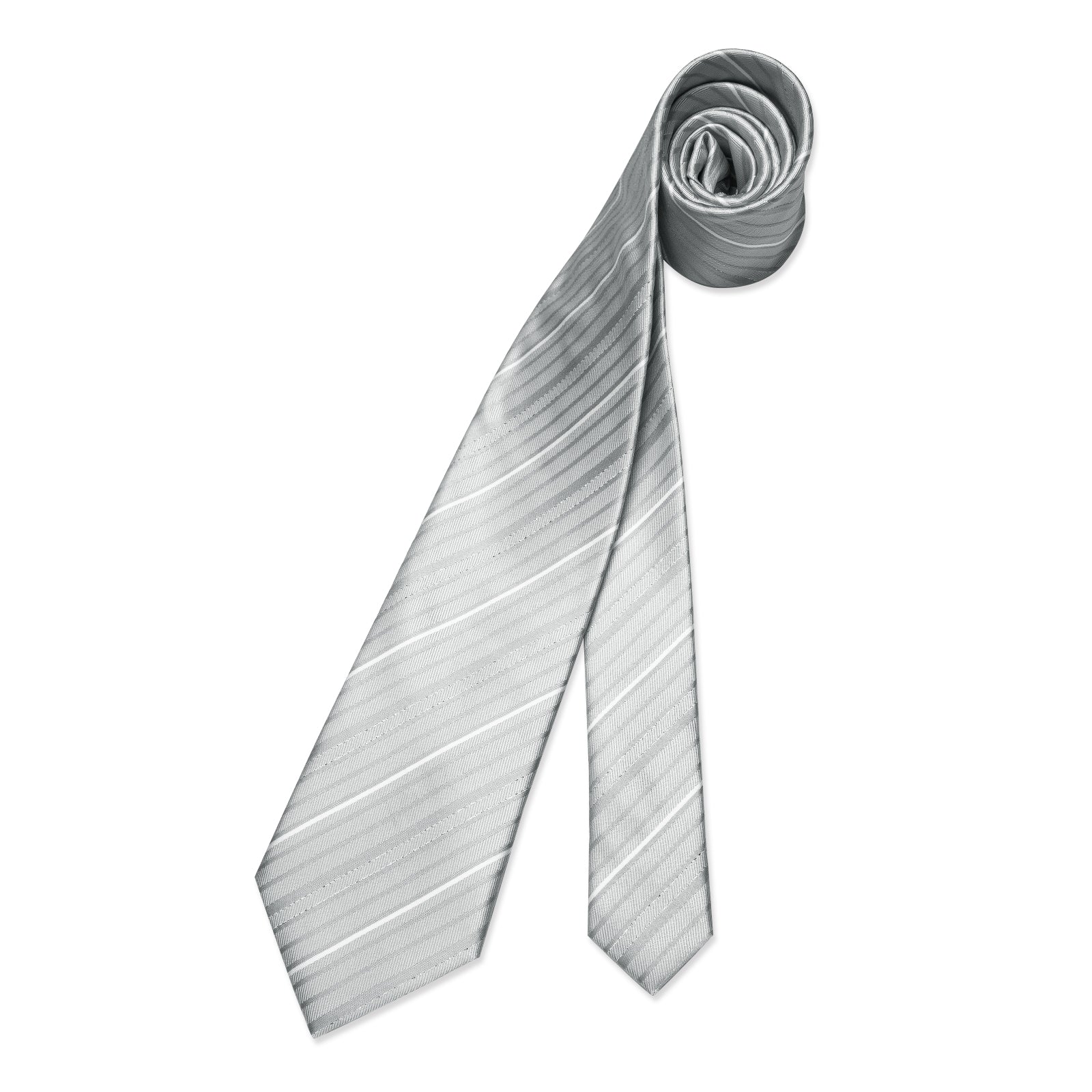 GentCrest Silver Striped Tie Hanky Cufflinks Set - Image 5