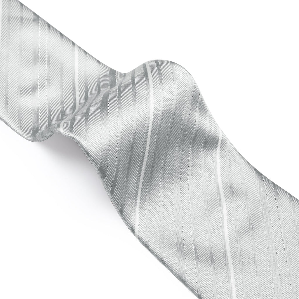 GentCrest Silver Striped Tie Hanky Cufflinks Set - Image 3
