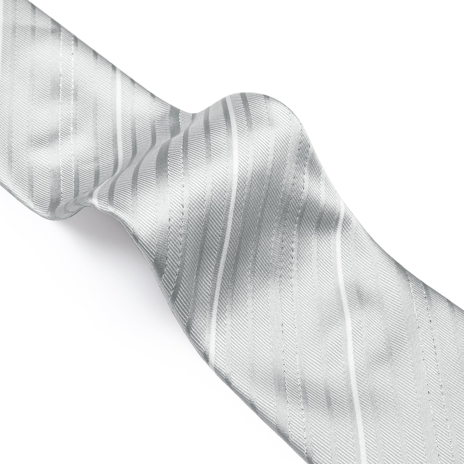 GentCrest Silver Striped Tie Hanky Cufflinks Set - Image 3