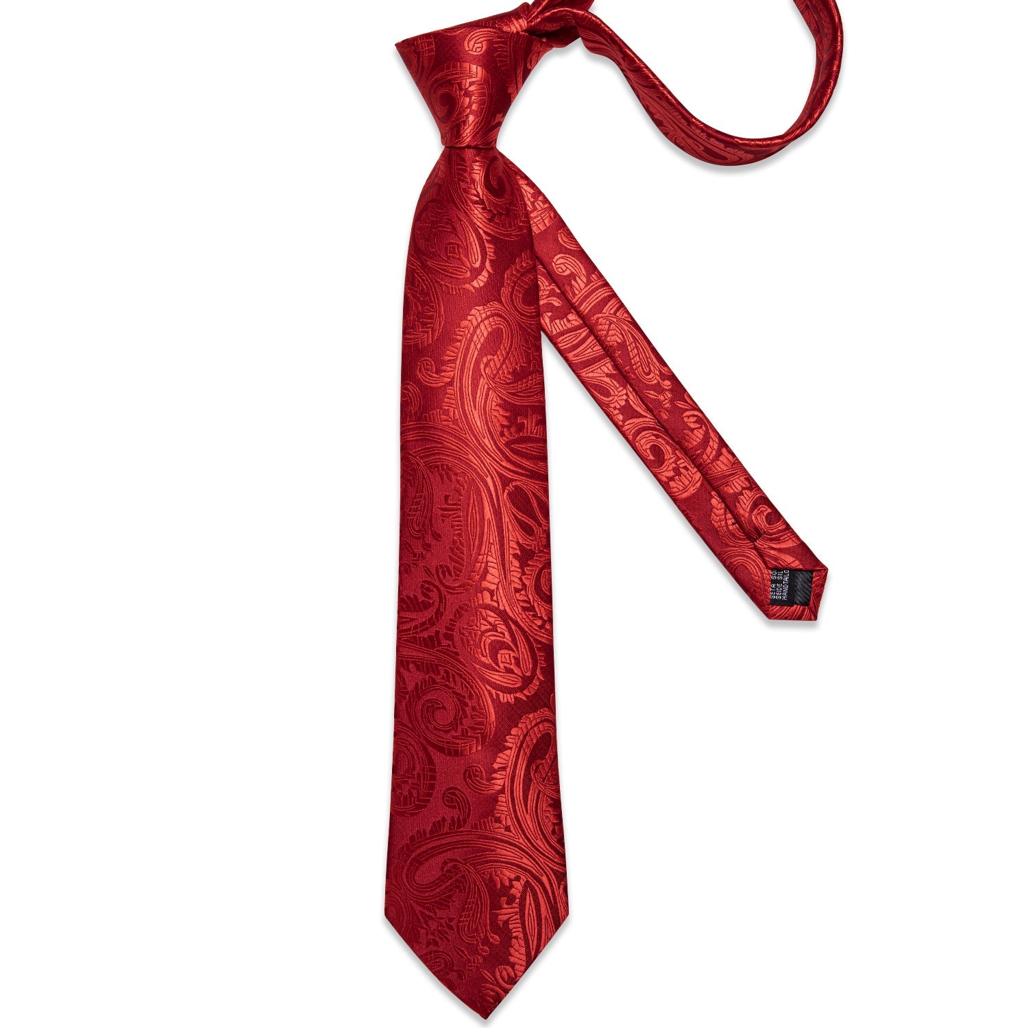 GentCrest Red Paisley Tie with Rings - Image 7