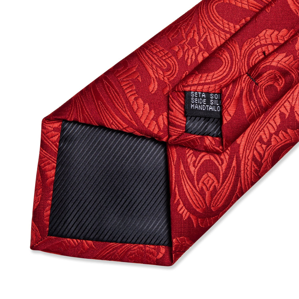 GentCrest Red Paisley Tie with Rings - Image 6