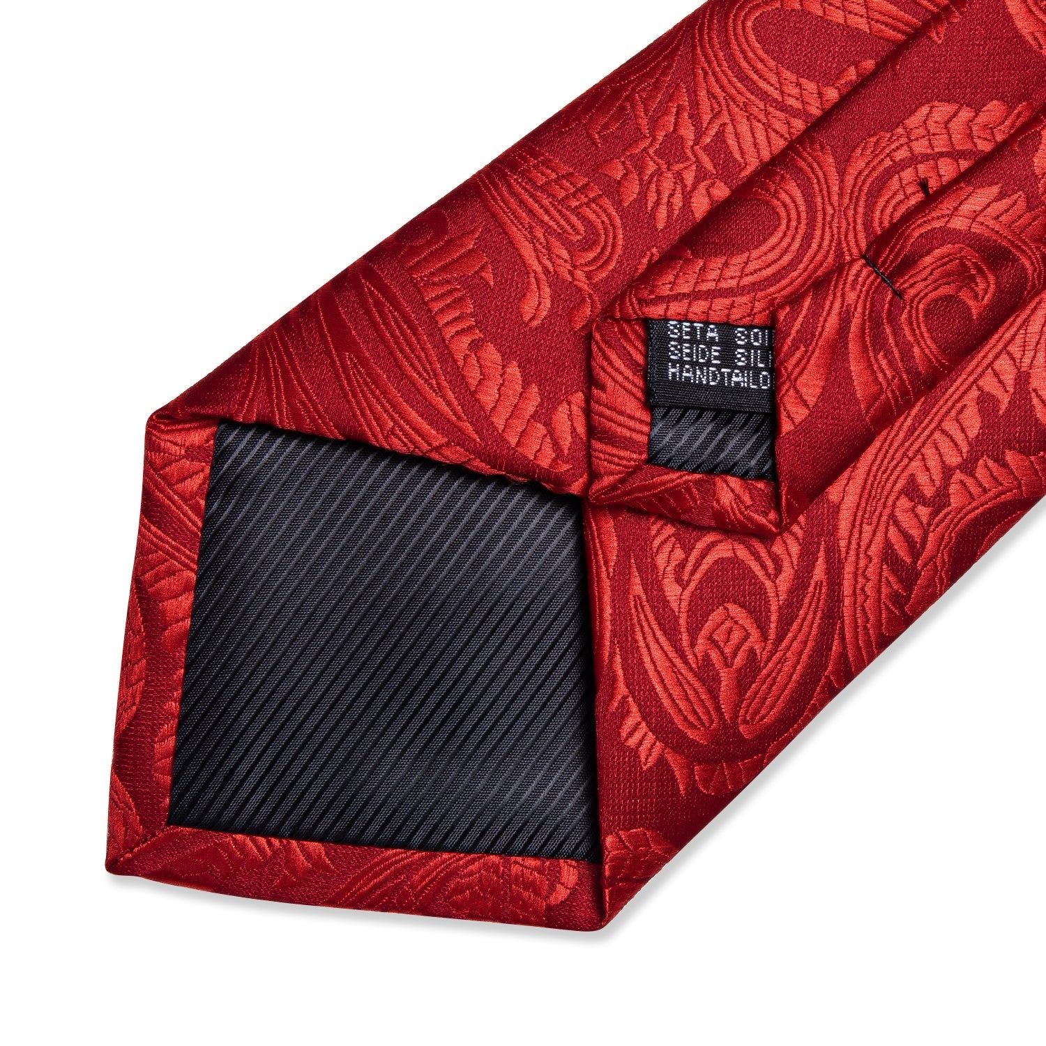 GentCrest Red Paisley Tie with Rings - Image 6
