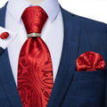 GentCrest Red Paisley Tie with Rings - Image 2
