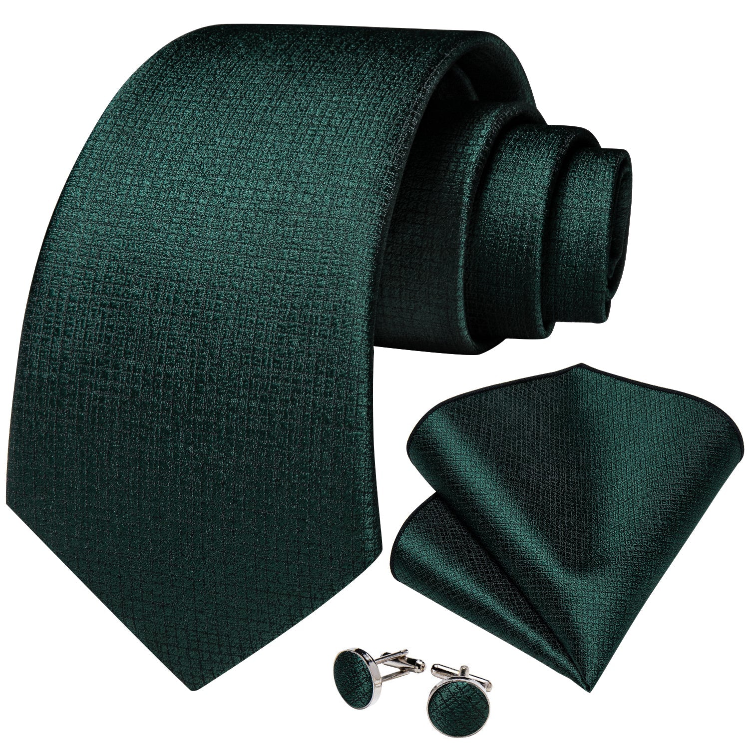 GentCrest Green Plaid Tie with Rings - Image 9