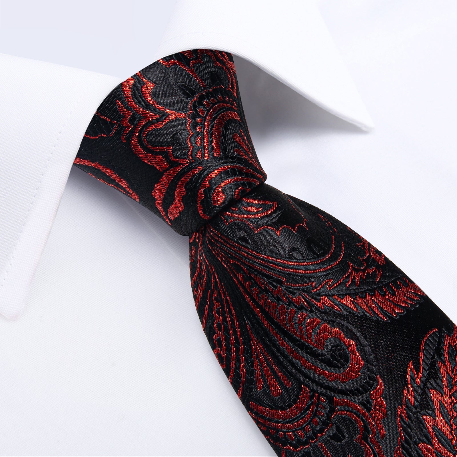 GentCrest Black Paisley Tie Hanky Cufflinks Set - Image 3