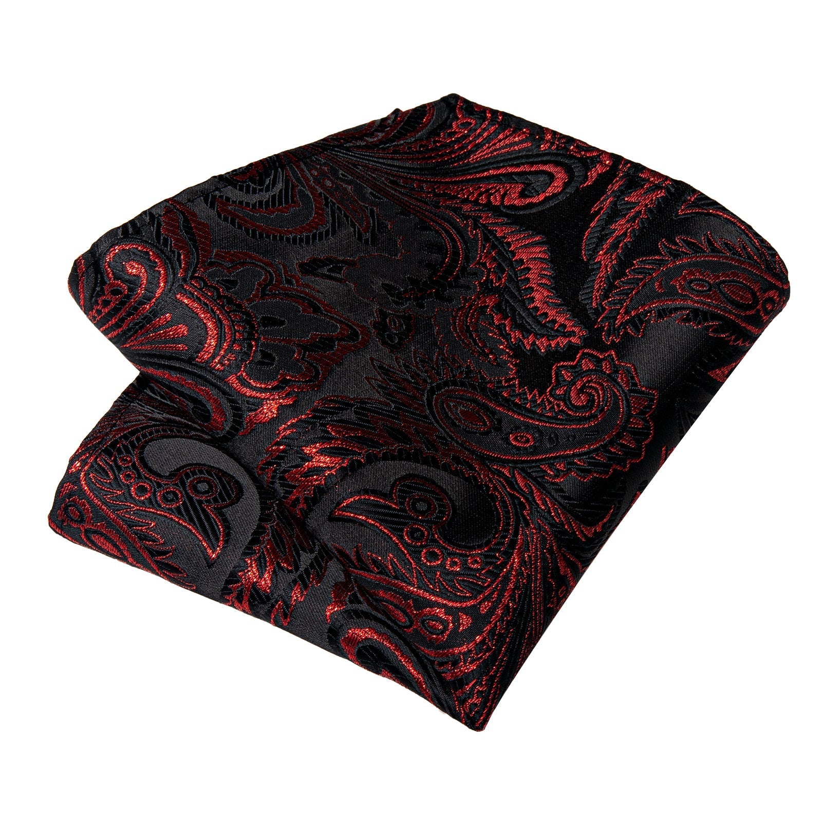 GentCrest Black Paisley Tie Hanky Cufflinks Set - Image 4