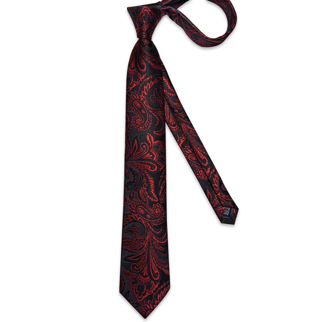 GentCrest Black Paisley Tie Hanky Cufflinks Set - Image 5