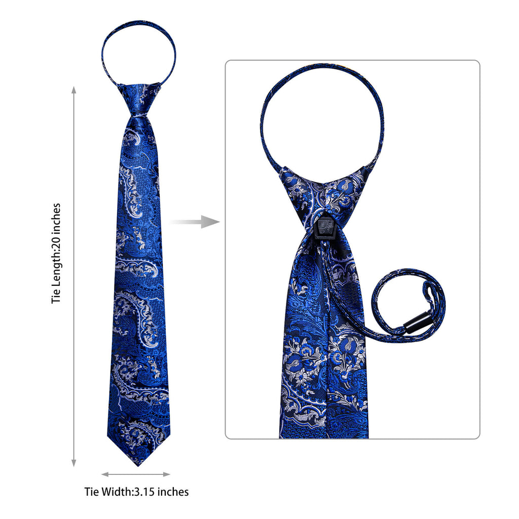 GentCrest Blue Floral Tie Hanky Cufflinks Set - Image 5