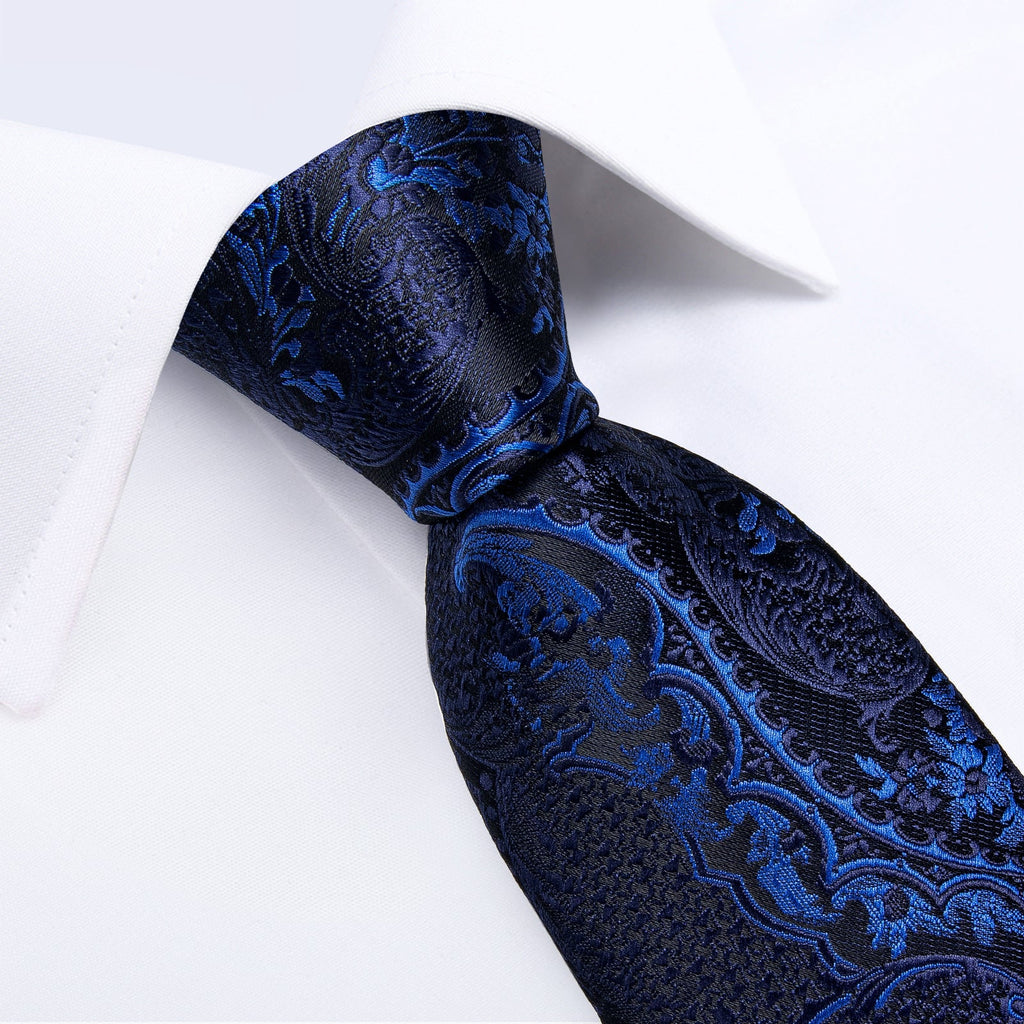 GentCrest Black Paisley Tie Hanky Cufflinks Set - Image 6