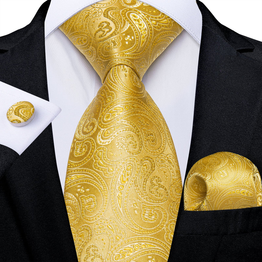 GentCrest Gold Paisley Tie Hanky Cufflinks Set - Image 1