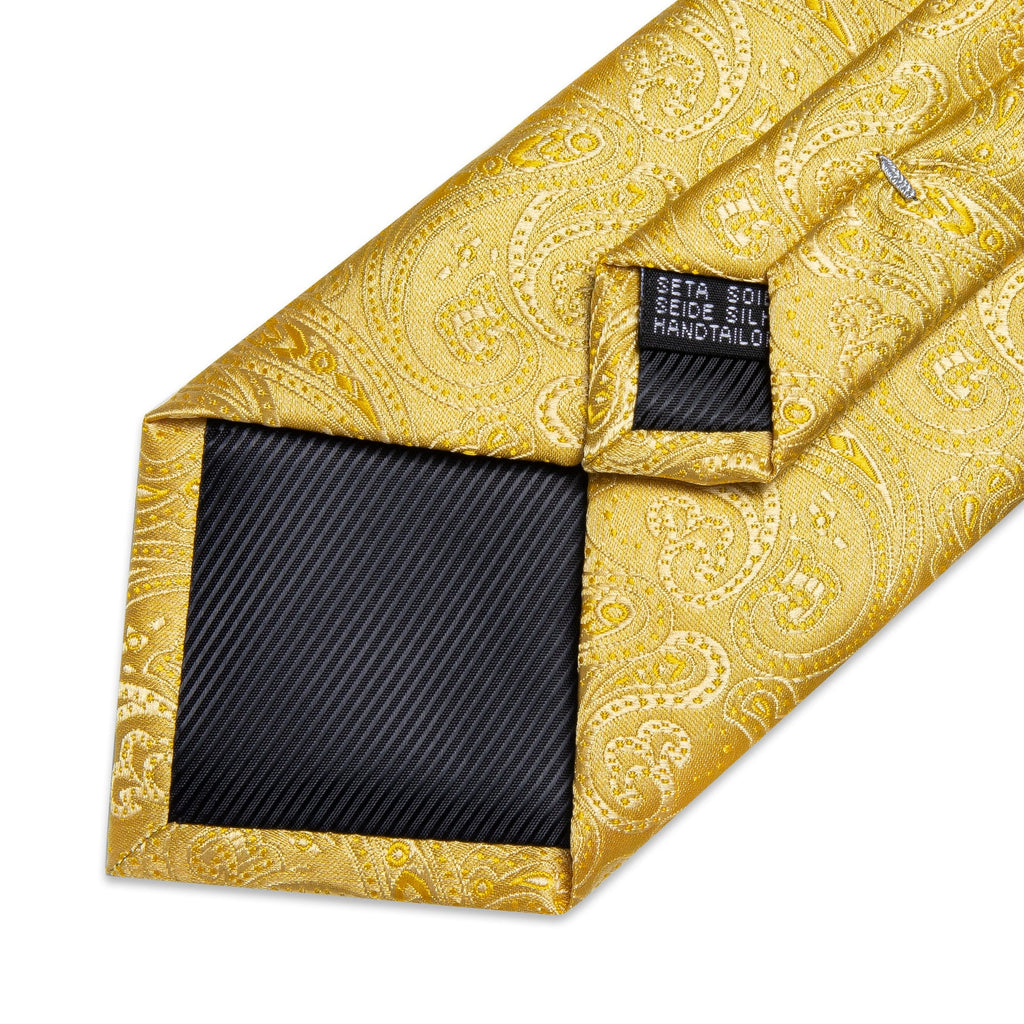 GentCrest Yellow Paisley Tie with Rings - Image 5