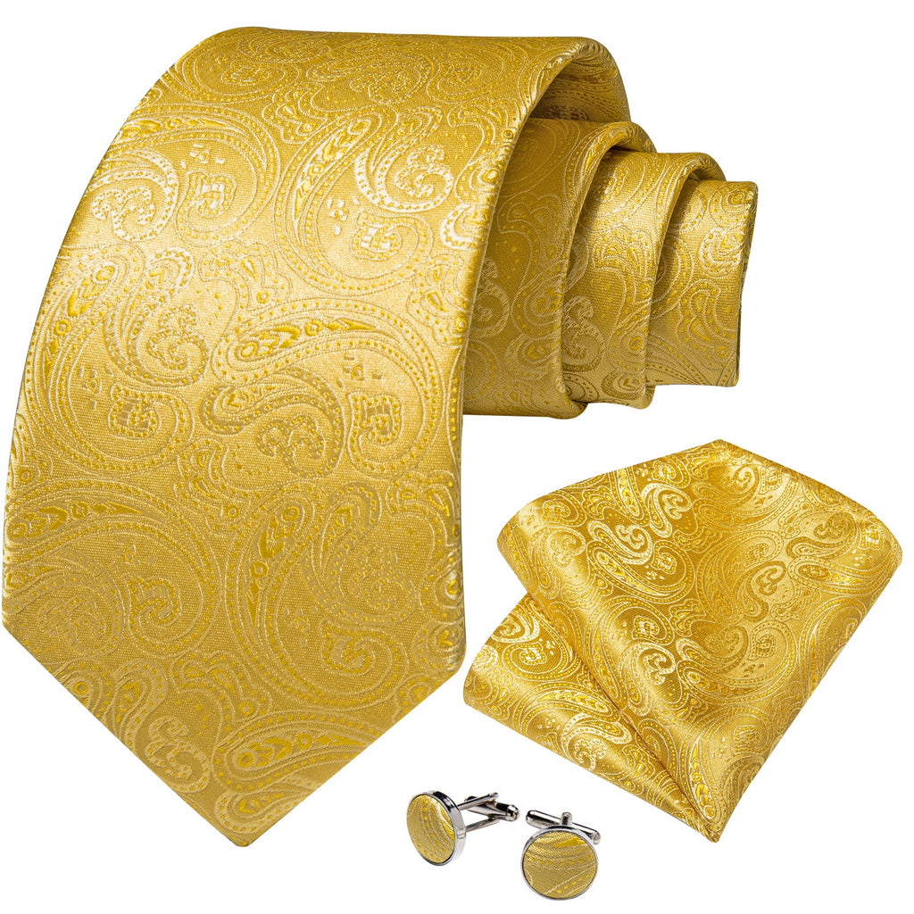 GentCrest Gold Paisley Tie Hanky Cufflinks Set - Image 2