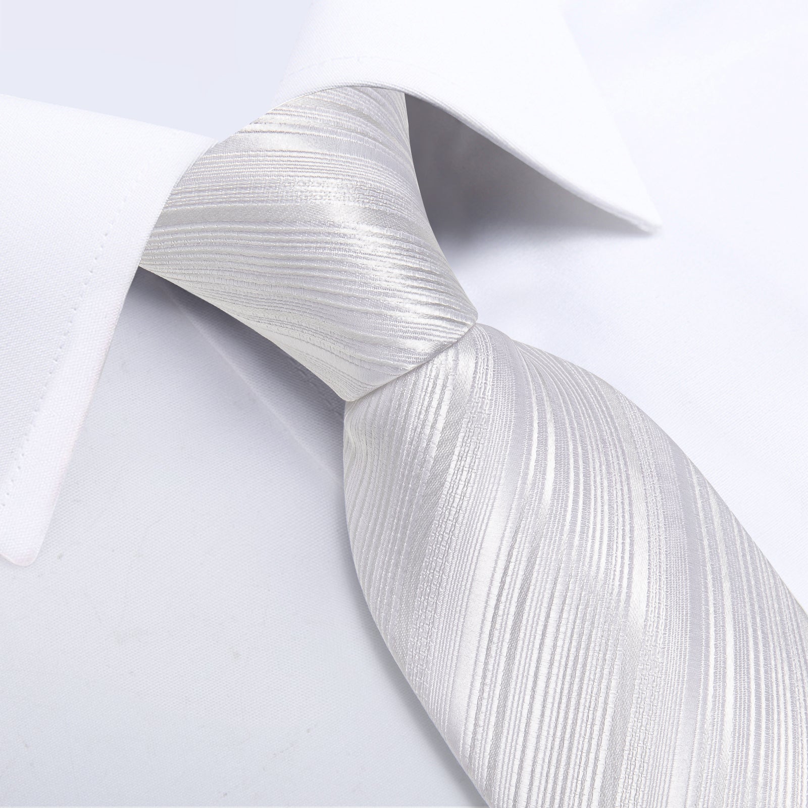 GentCrest White Striped Tie Hanky Cufflinks Set - Image 6