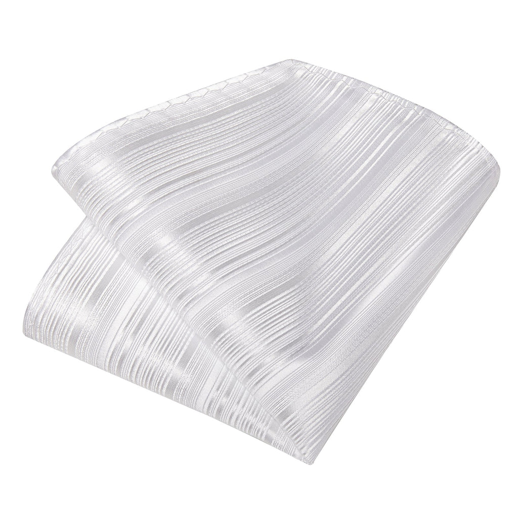 GentCrest White Striped Tie Hanky Cufflinks Set - Image 5