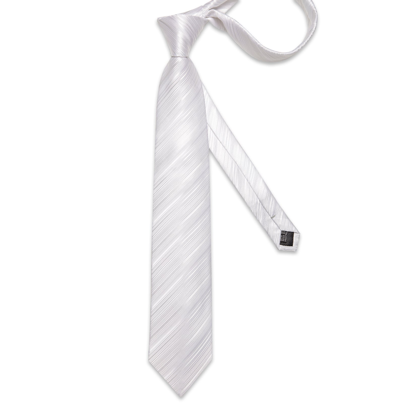 GentCrest White Striped Tie Hanky Cufflinks Set - Image 4