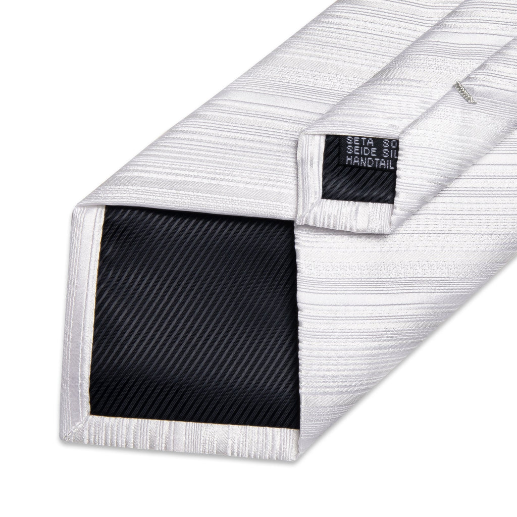 GentCrest White Striped Tie Hanky Cufflinks Set - Image 3