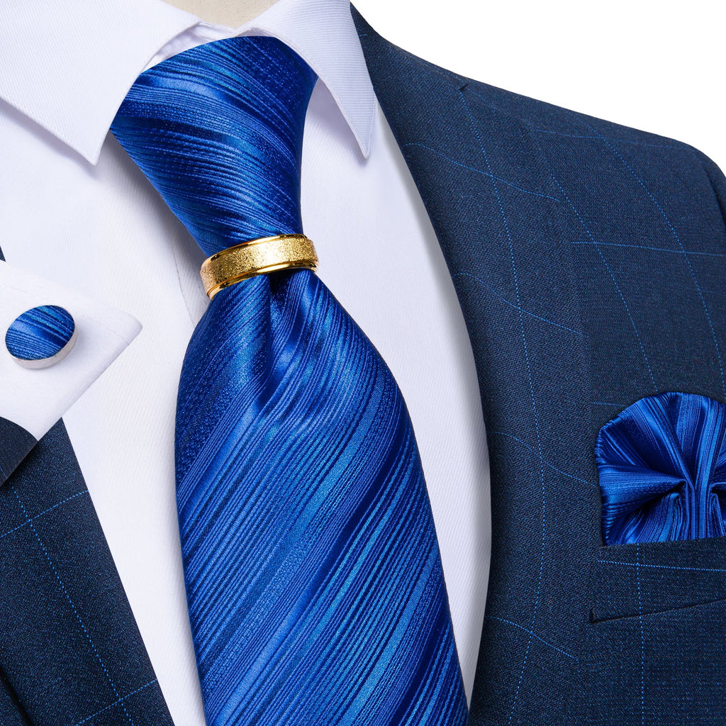 GentCrest Blue Striped Tie with Rings - Image 1