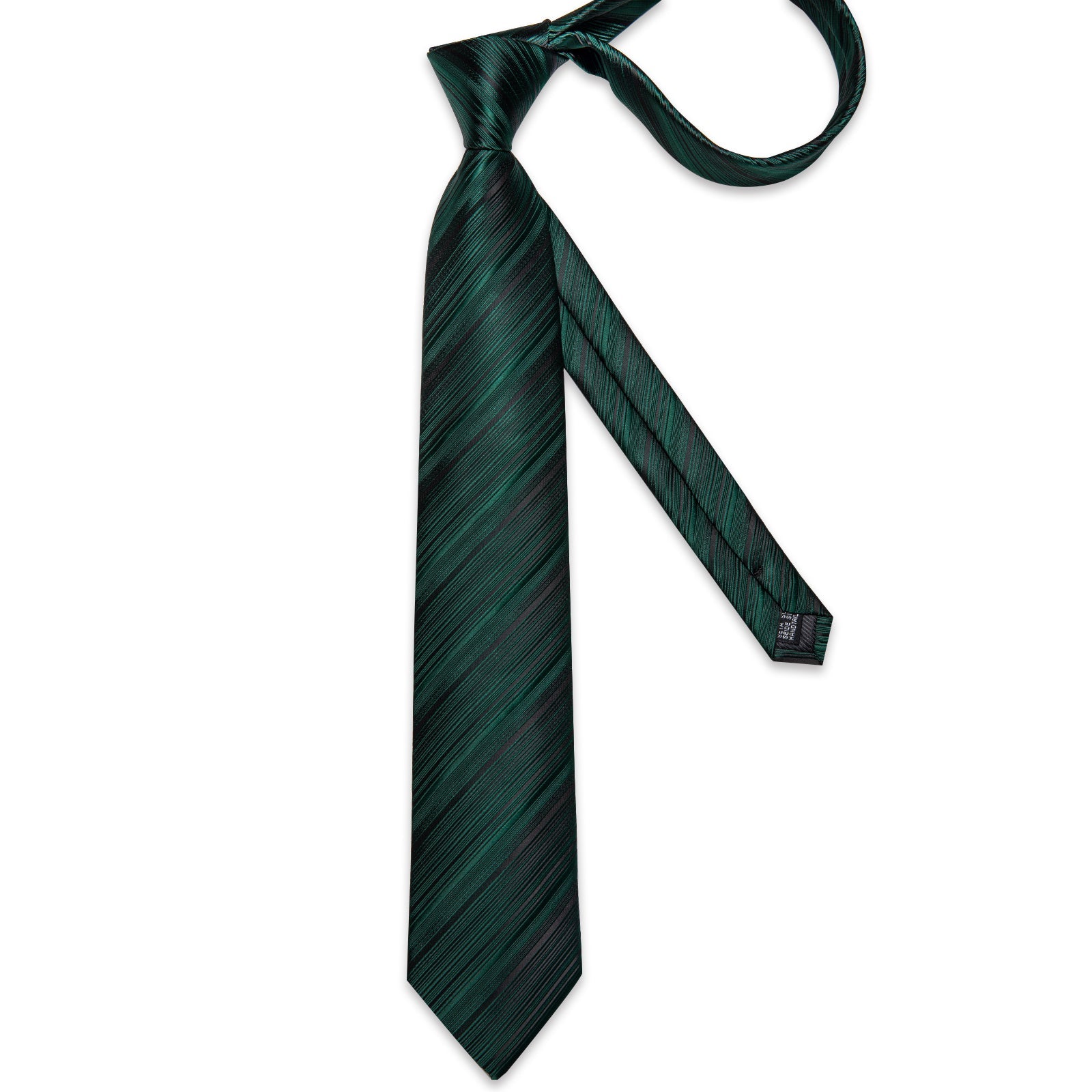 GentCrest Green Striped Tie with Rings - Image 6
