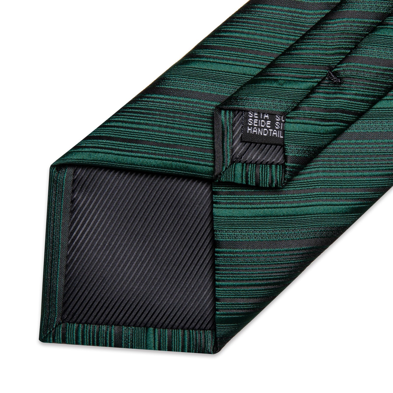 GentCrest Green Striped Tie with Rings - Image 5