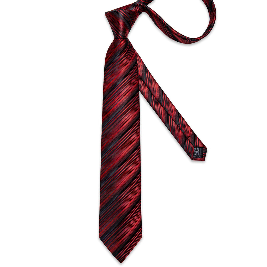 GentCrest Black Striped Tie Hanky Cufflinks Set - Image 3