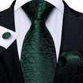 GentCrest Green Geometric Tie Hanky Cufflinks Set - Image 1