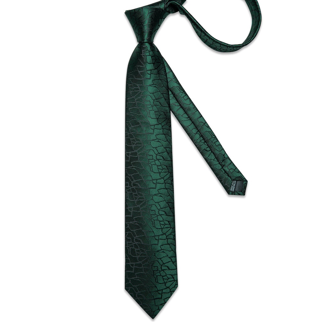 GentCrest Green Geometric Tie Hanky Cufflinks Set - Image 5