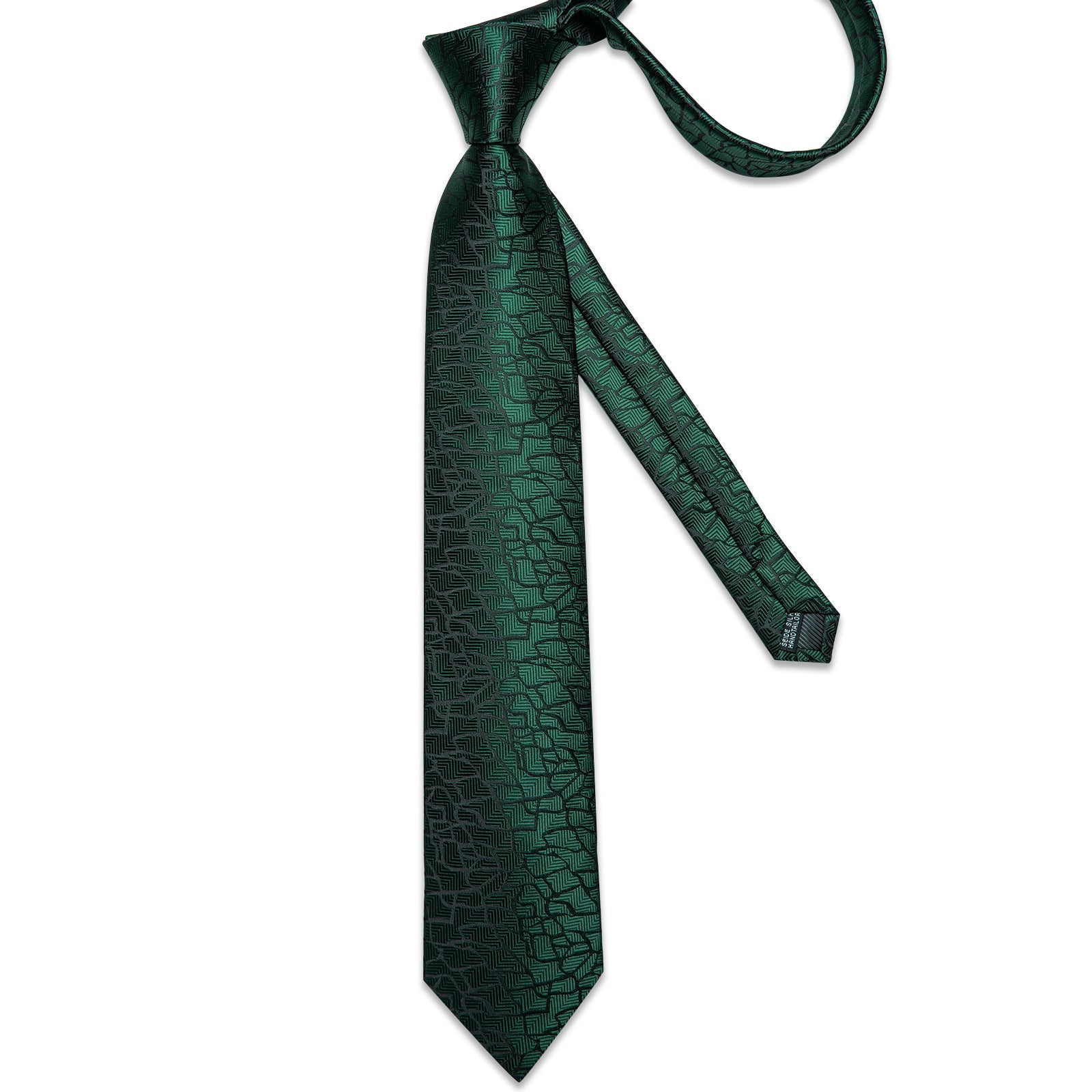 GentCrest Green Geometric Tie Hanky Cufflinks Set - Image 5
