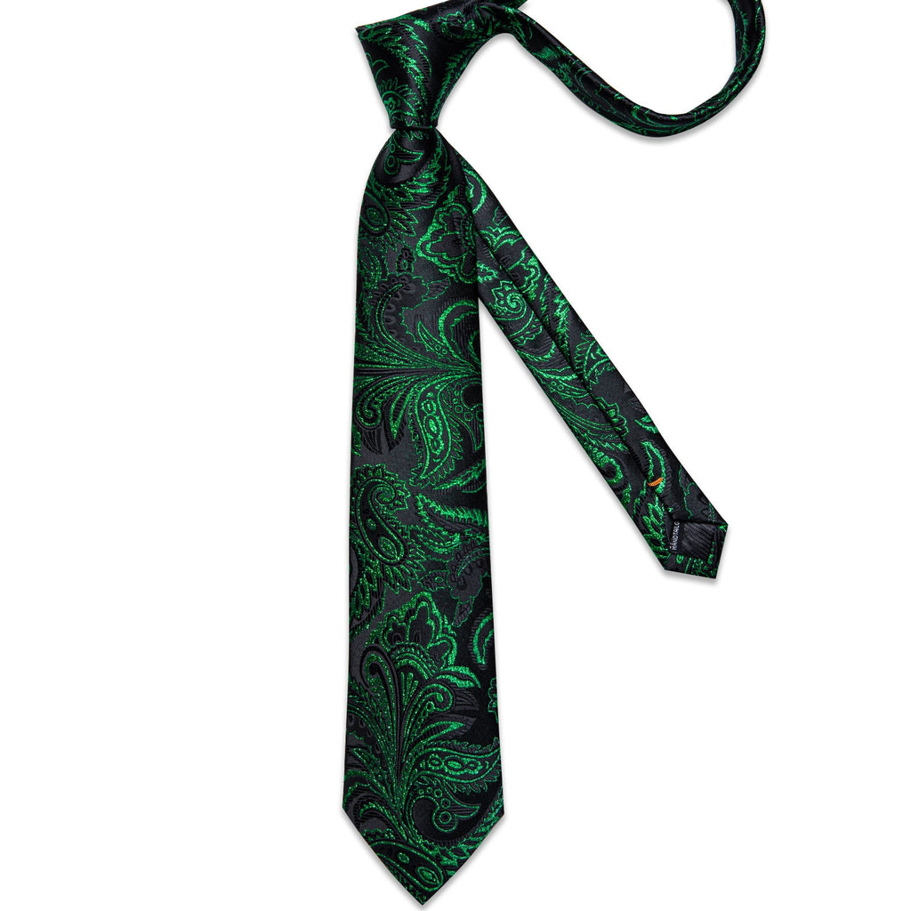 GentCrest Black Paisley Tie Hanky Cufflinks Set - Image 3