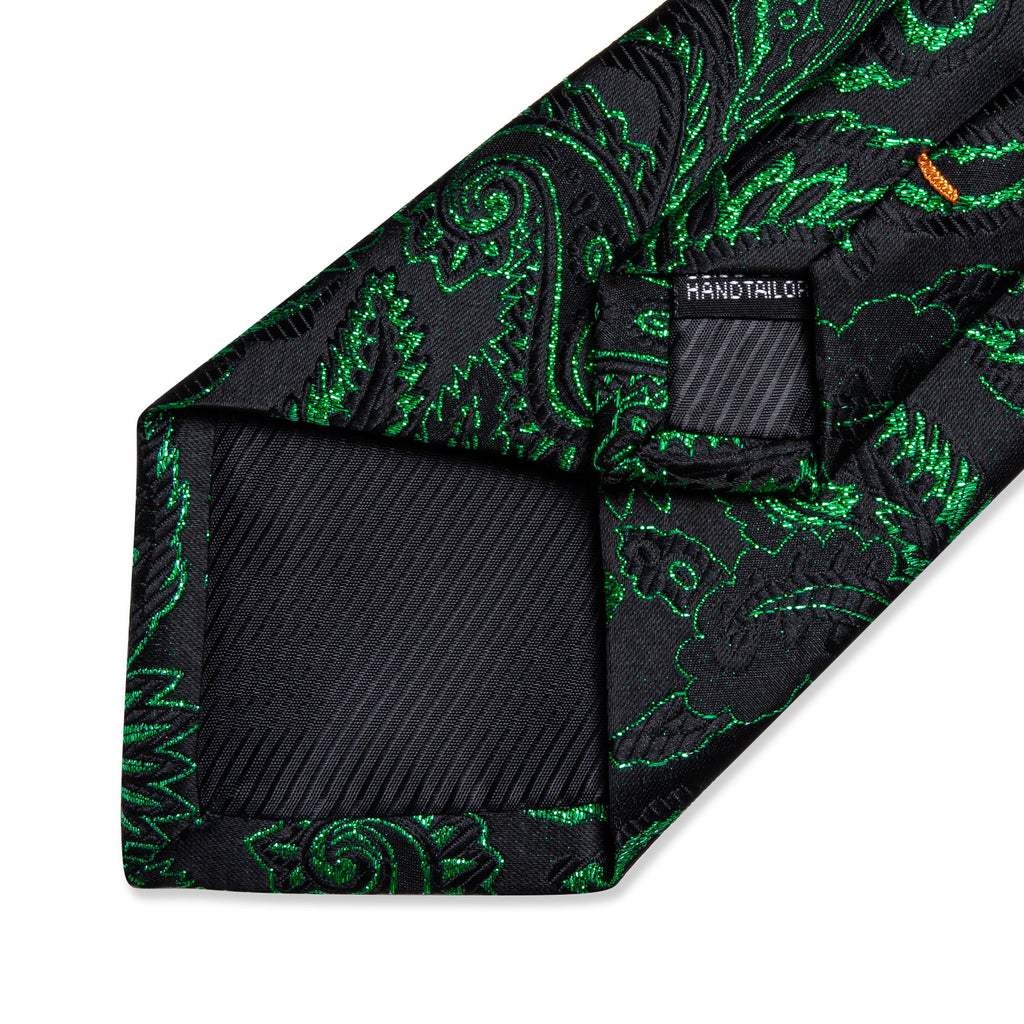 GentCrest Black Paisley Tie with Rings - Image 6
