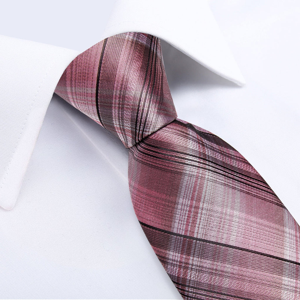 GentCrest Black Plaid Tie Hanky Cufflinks Set - Image 5