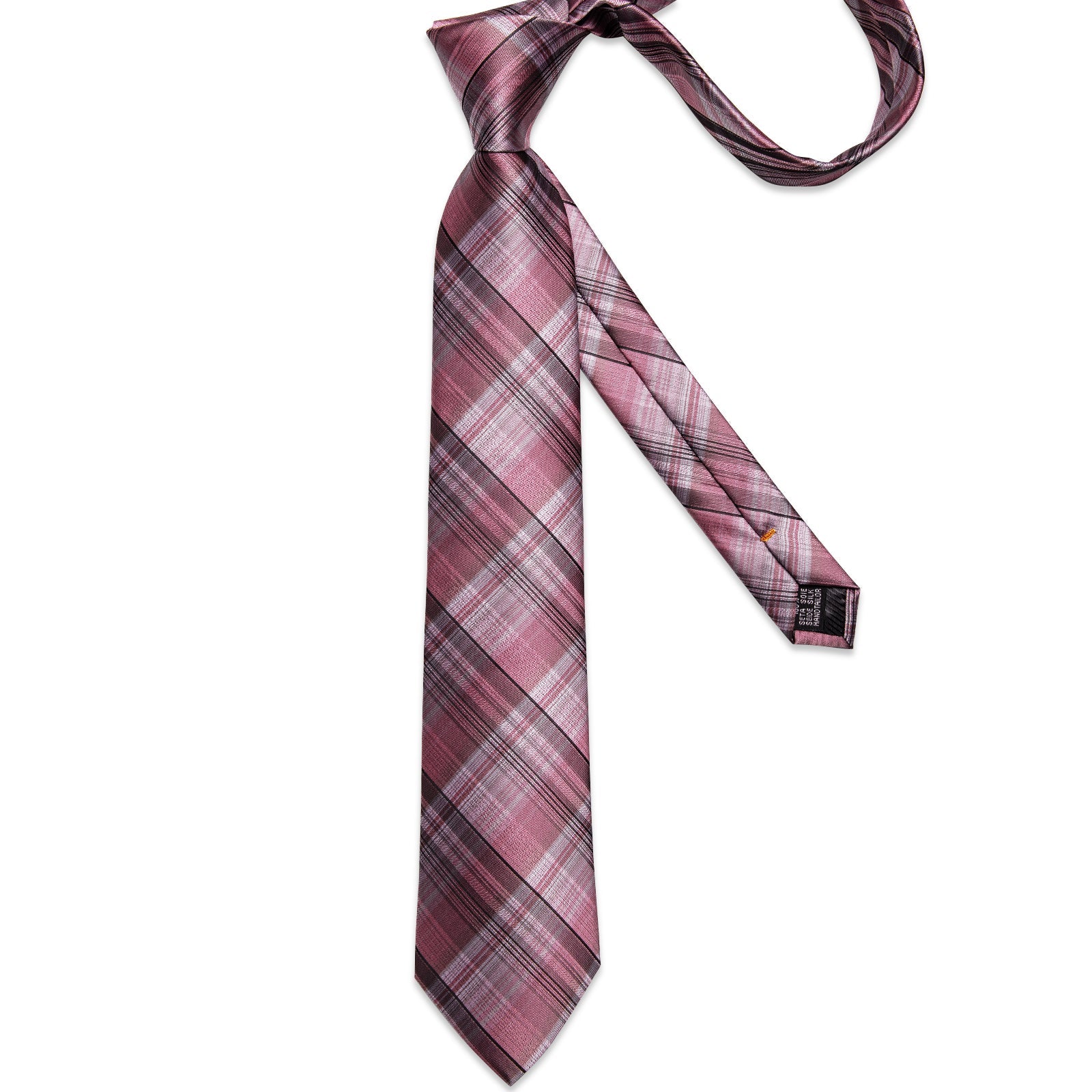 GentCrest Black Plaid Tie Hanky Cufflinks Set - Image 4